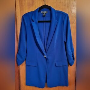 NYCC Royal Blue Blazer | Gold Button 3/4 Sleeve - Size M